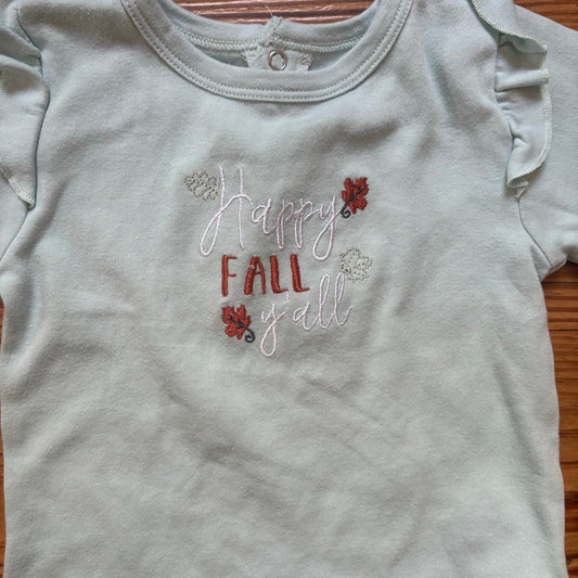 Lila & Jack light green Happy Fall Ya'll long sleeve baby shirt SIZE 18-24M