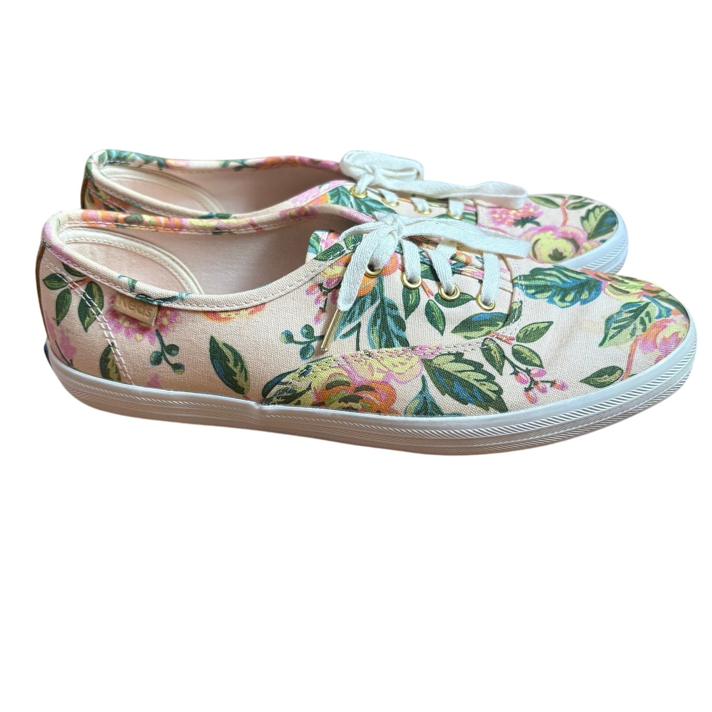 Keds x Rifle Paper Co. pink green floral low top lace womens sneakers SIZE 7