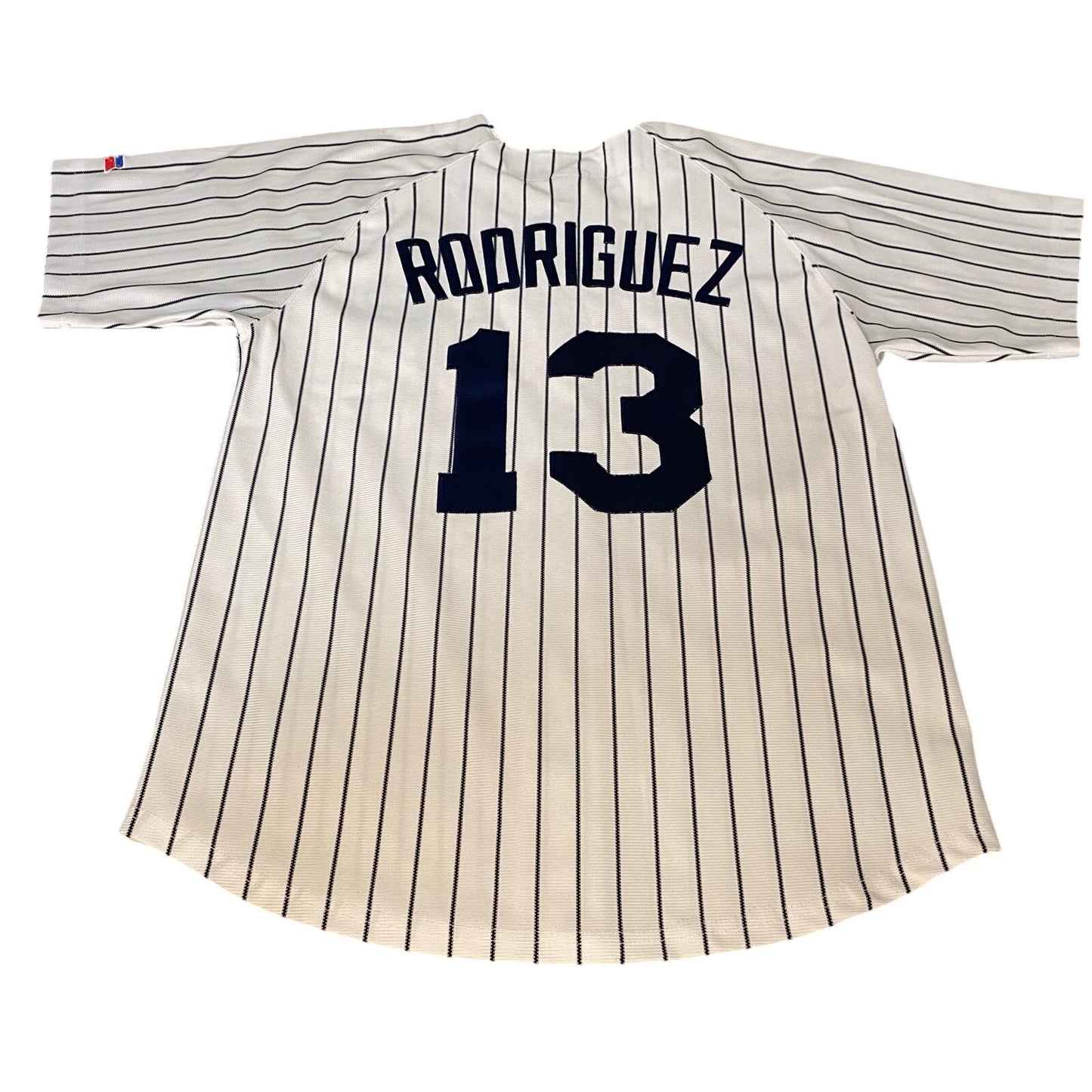 Russell Athletic NY Yankees pin striped Rodriguez short sleeve jersey SIZE L