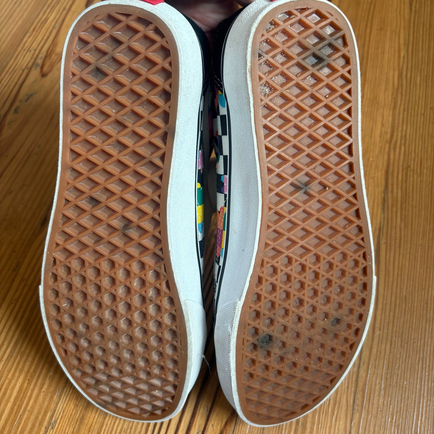 VANS black white checkered colorful low top suede unisex sneakers SIZE M8 W9.5