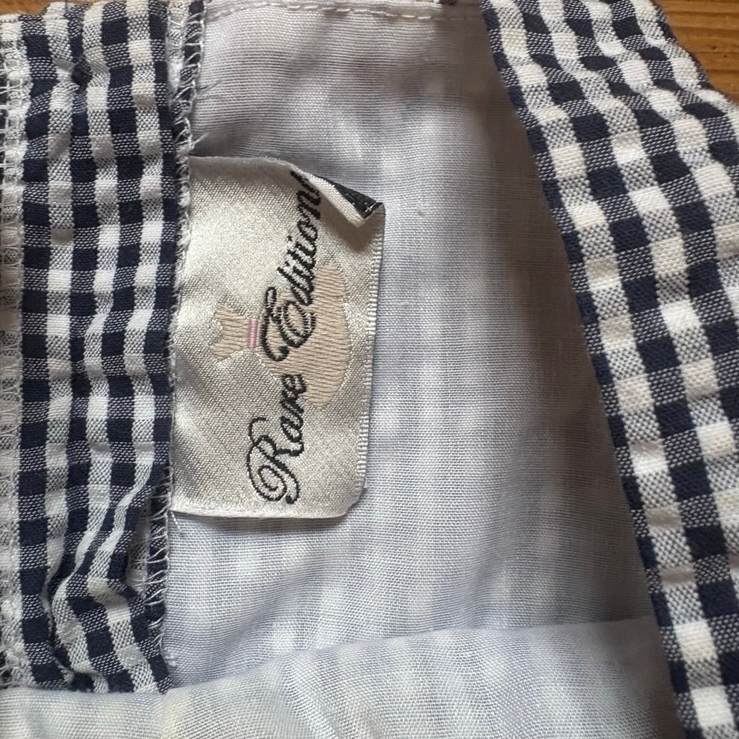 Rare Editions blue checkered American balloon sleeveless baby dress SIZE 12M