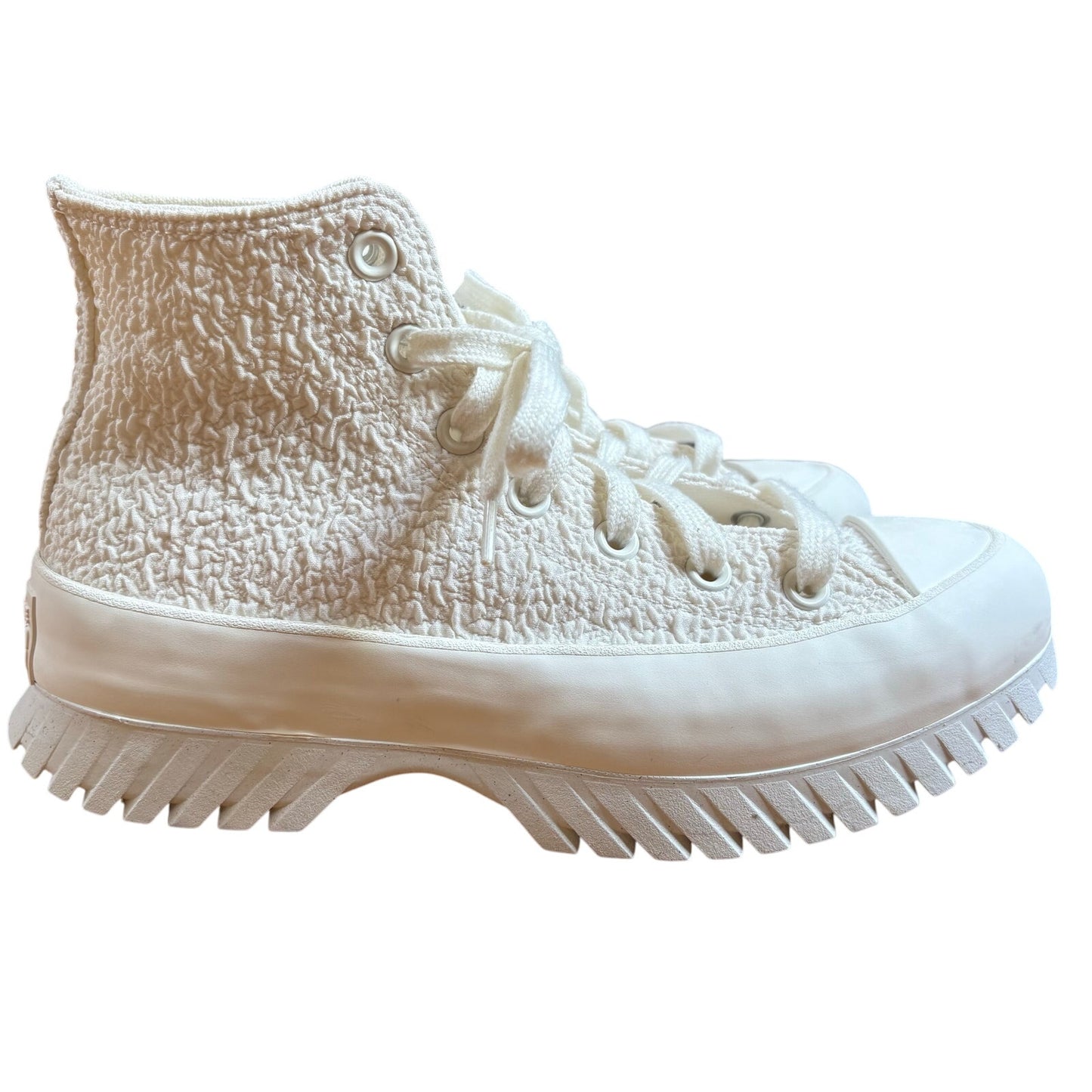 Converse All Star Chuck Taylor white textured high top platform sneakers SIZE 8