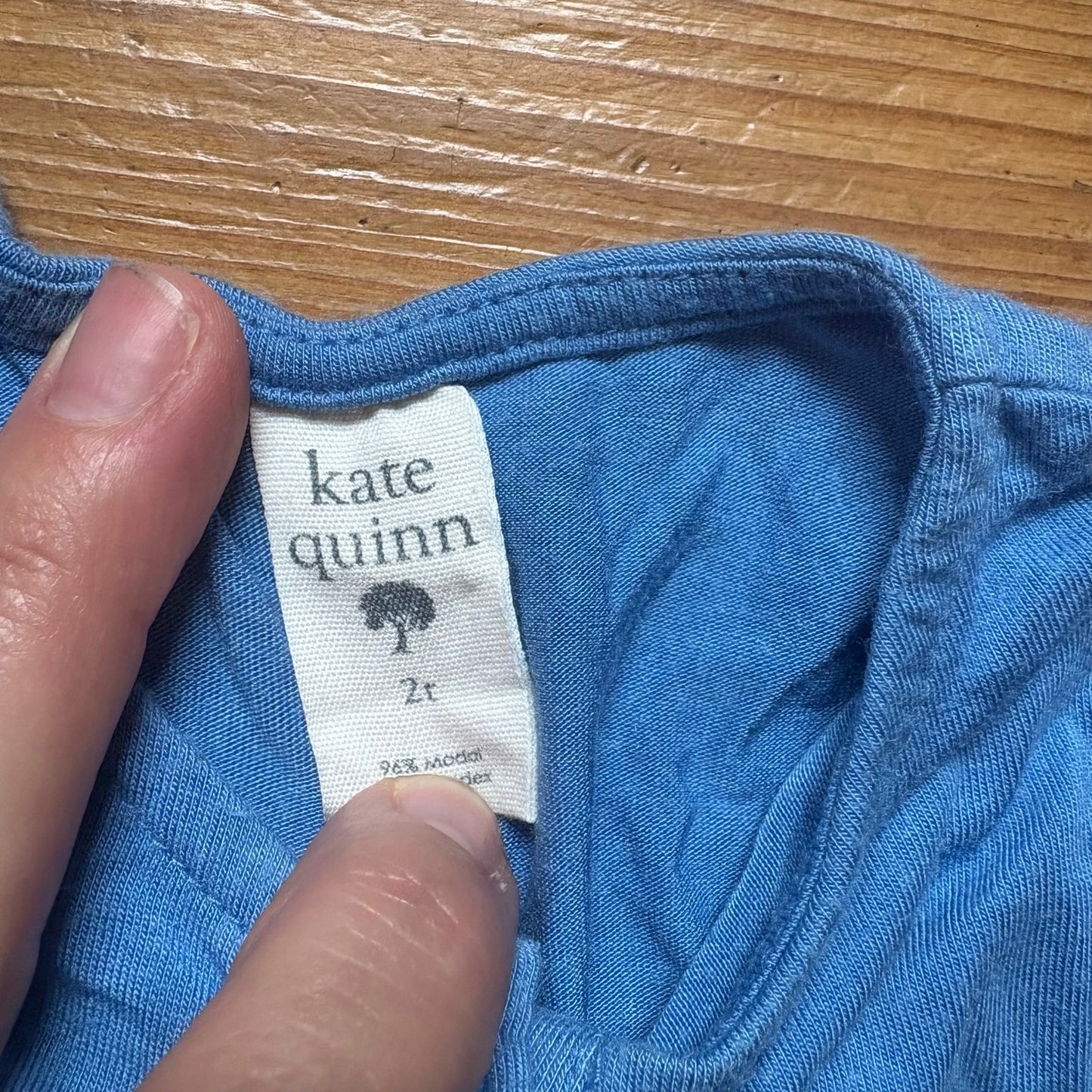 Kate Quinn modal blue short sleeve button up bodysuit SIZE 2T
