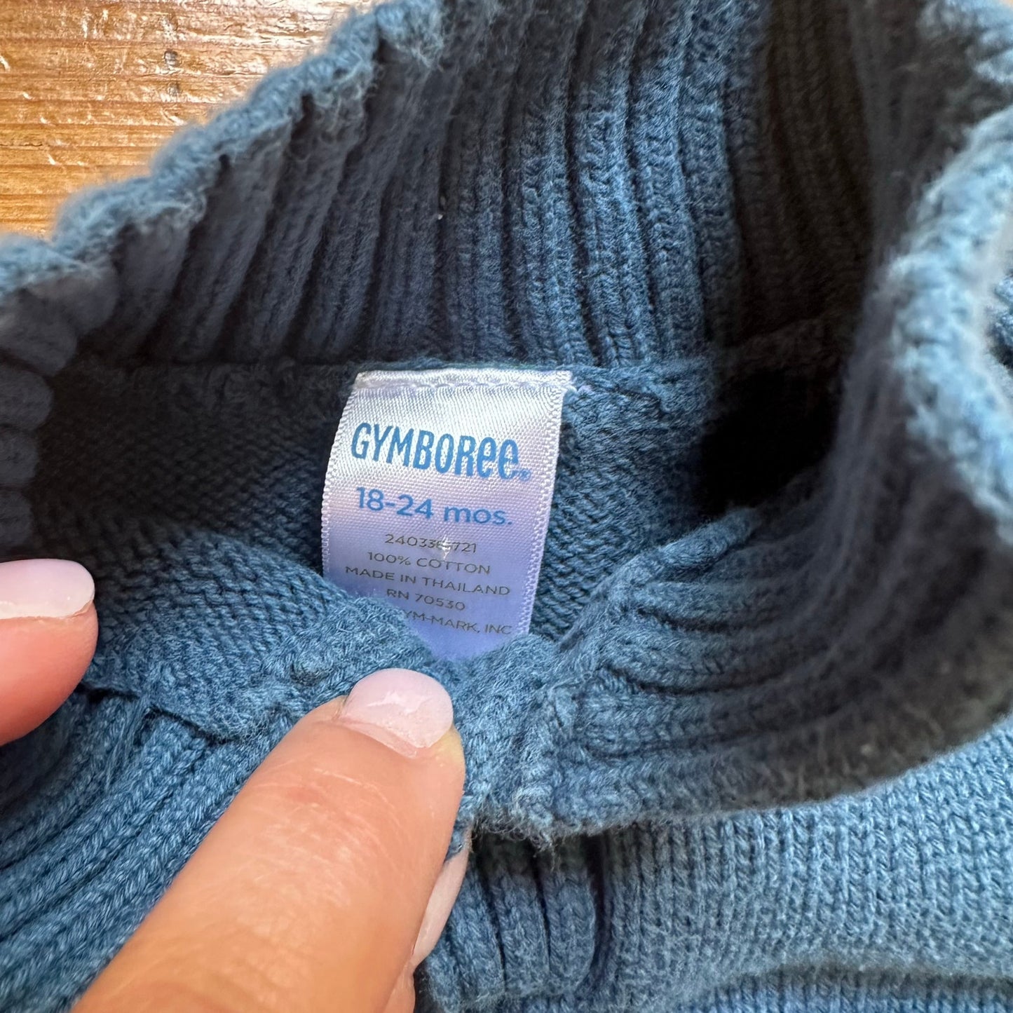 Gymboree blue striped raccoon button henley sweater SIZE 18M