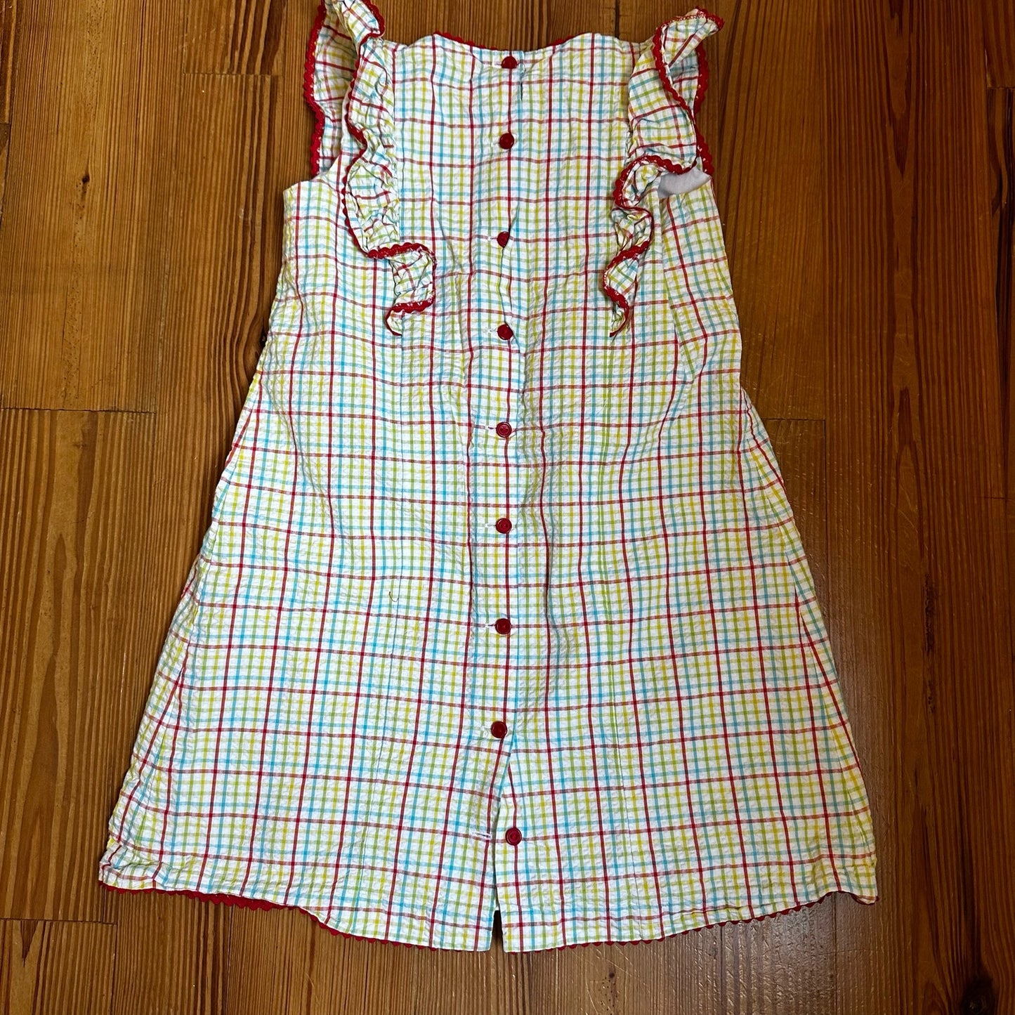 Shrimp & Grits Kids primary color ice cream apron dress SIZE 7