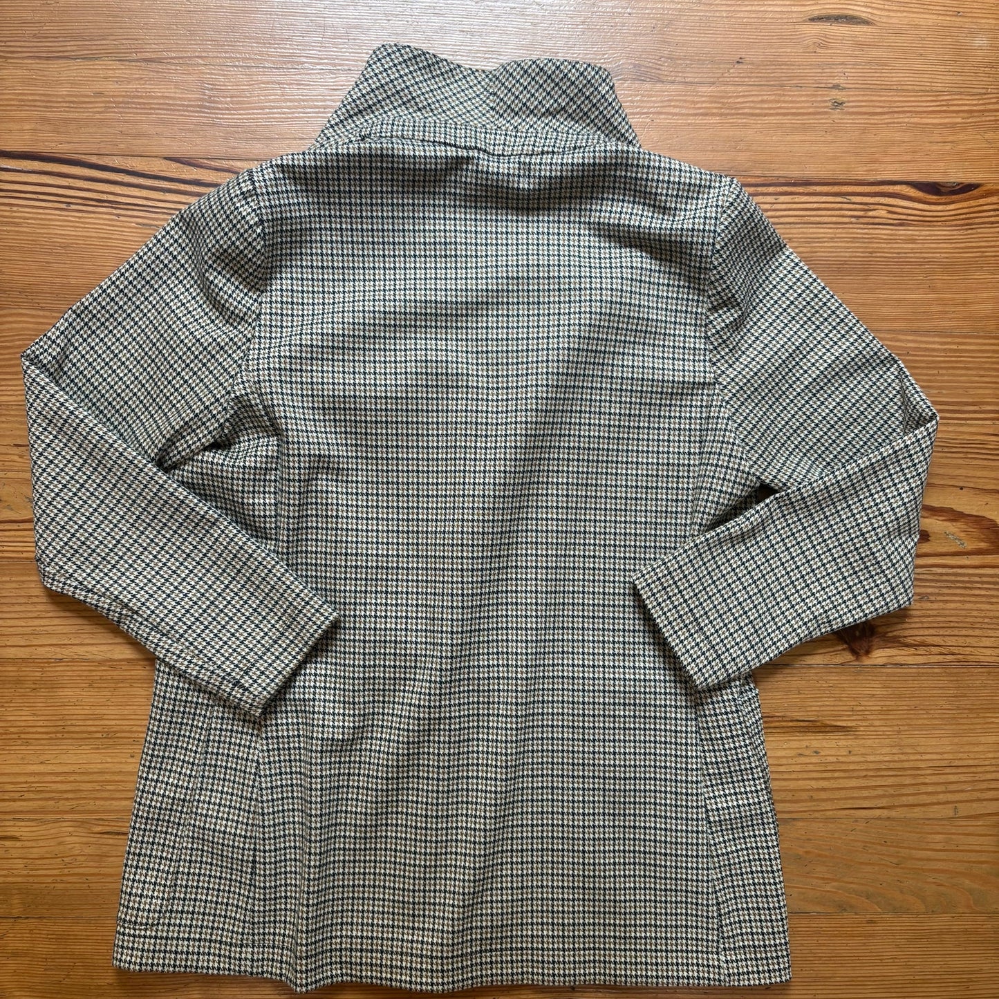 H&M brown tweed houndstooth one button womens blazer SIZE 10