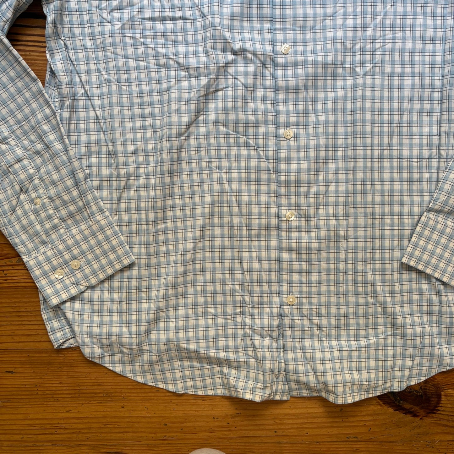 NWOT Bonobos blue white checkered long sleeve mens button up shirt SIZE XXL