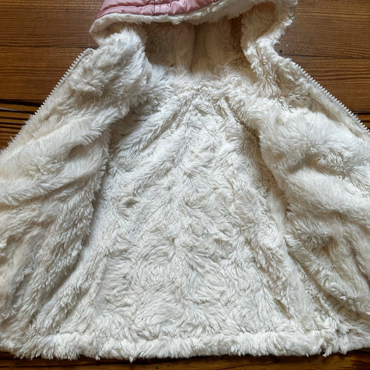 Me Jane mini pink white fleece lined reversible coat SIZE 18M
