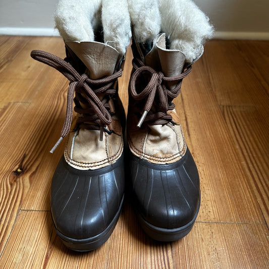 Sorel Alpine tan brown leather calf winter boot SIZE 7
