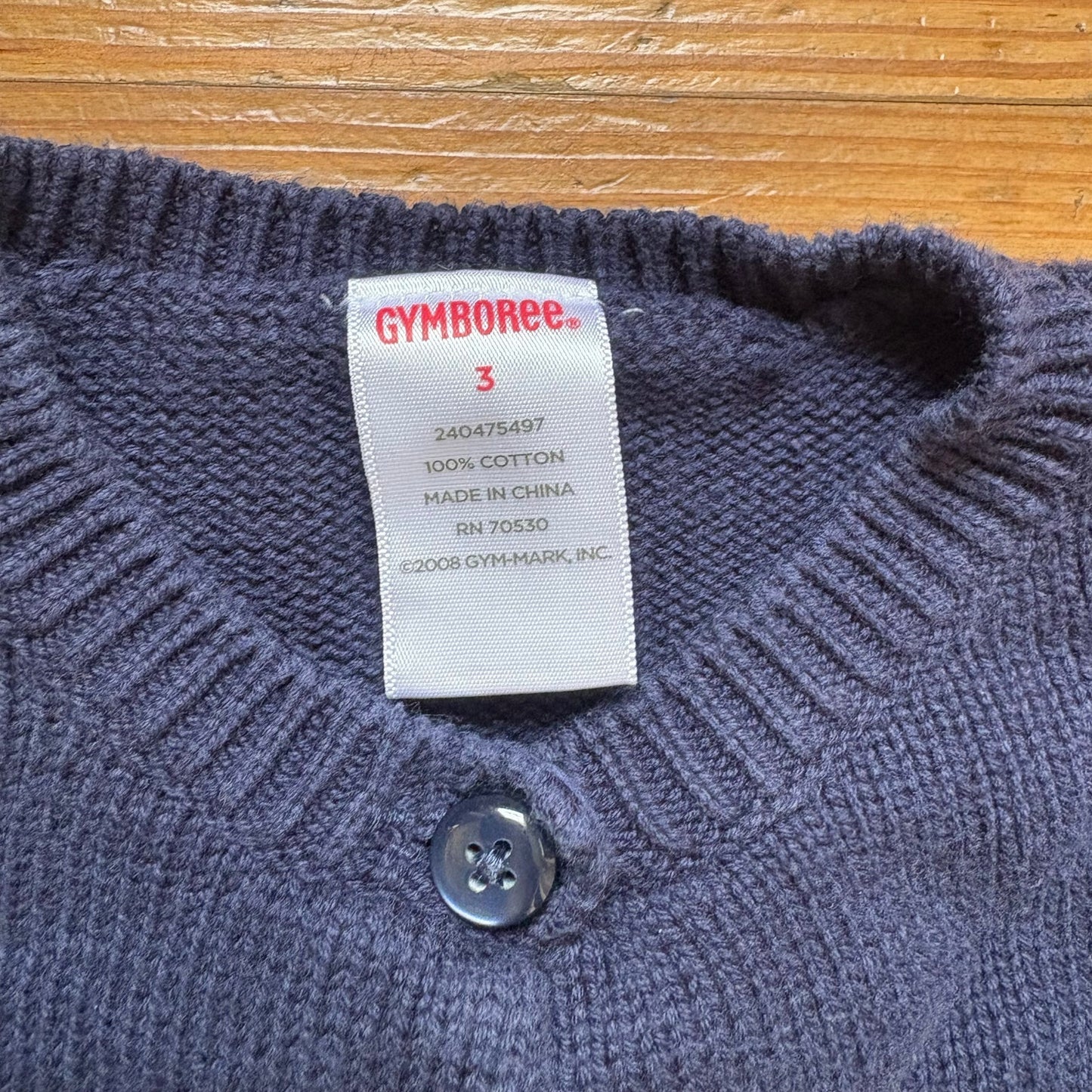 Gymboree navy blue knit colorful candy dot button up cardigan sweater SIZE 3
