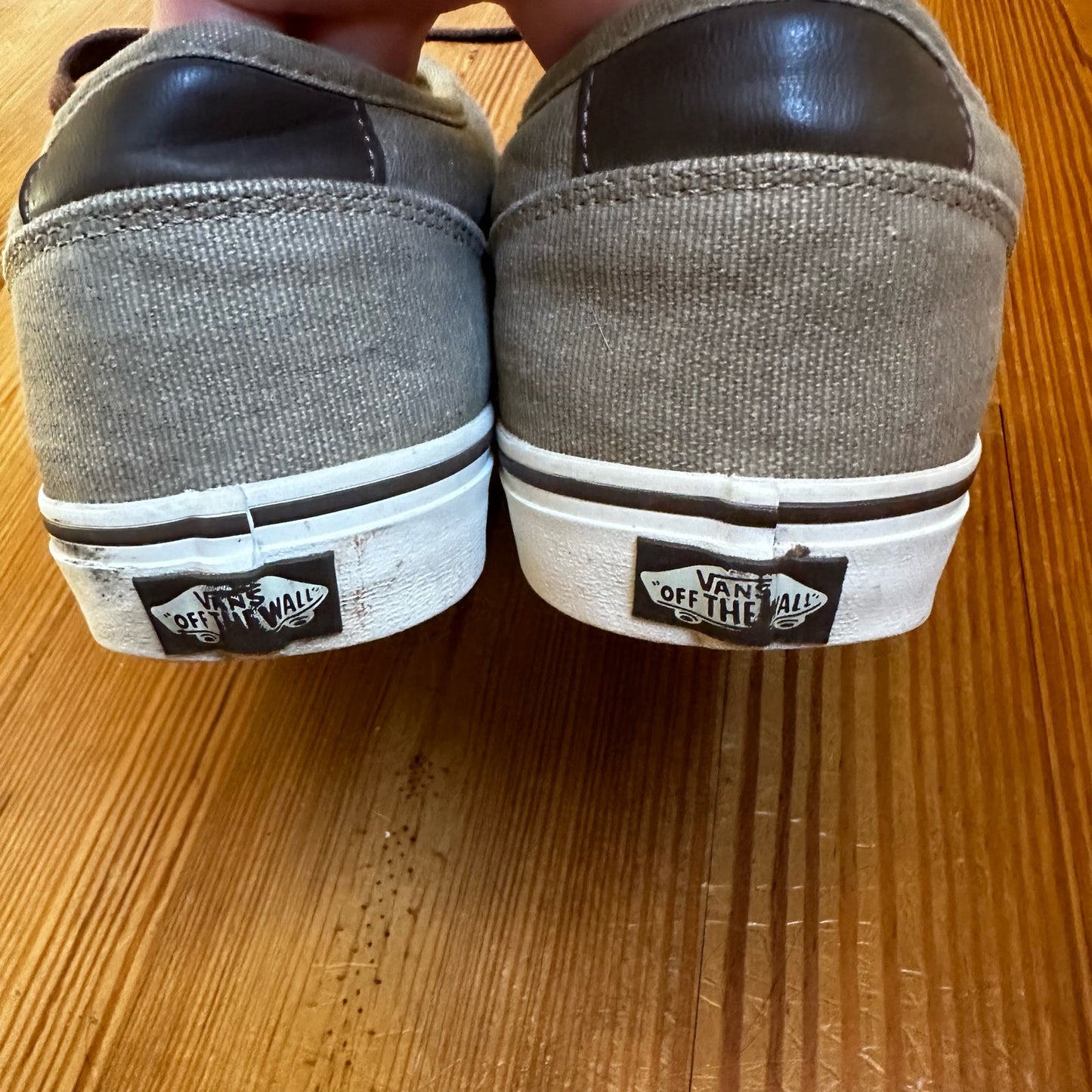 Vans brown canvas leather low top sneaker SIZE 10