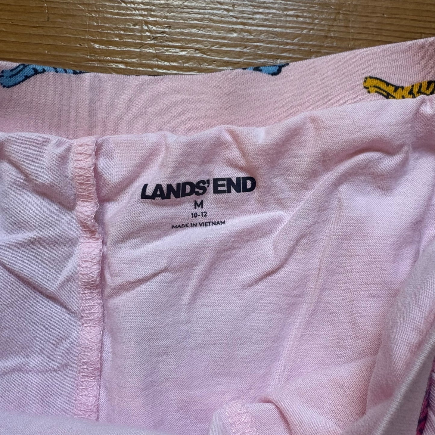 Lands' End light pink colorful tiger print girls elastic waist skort SIZE 10