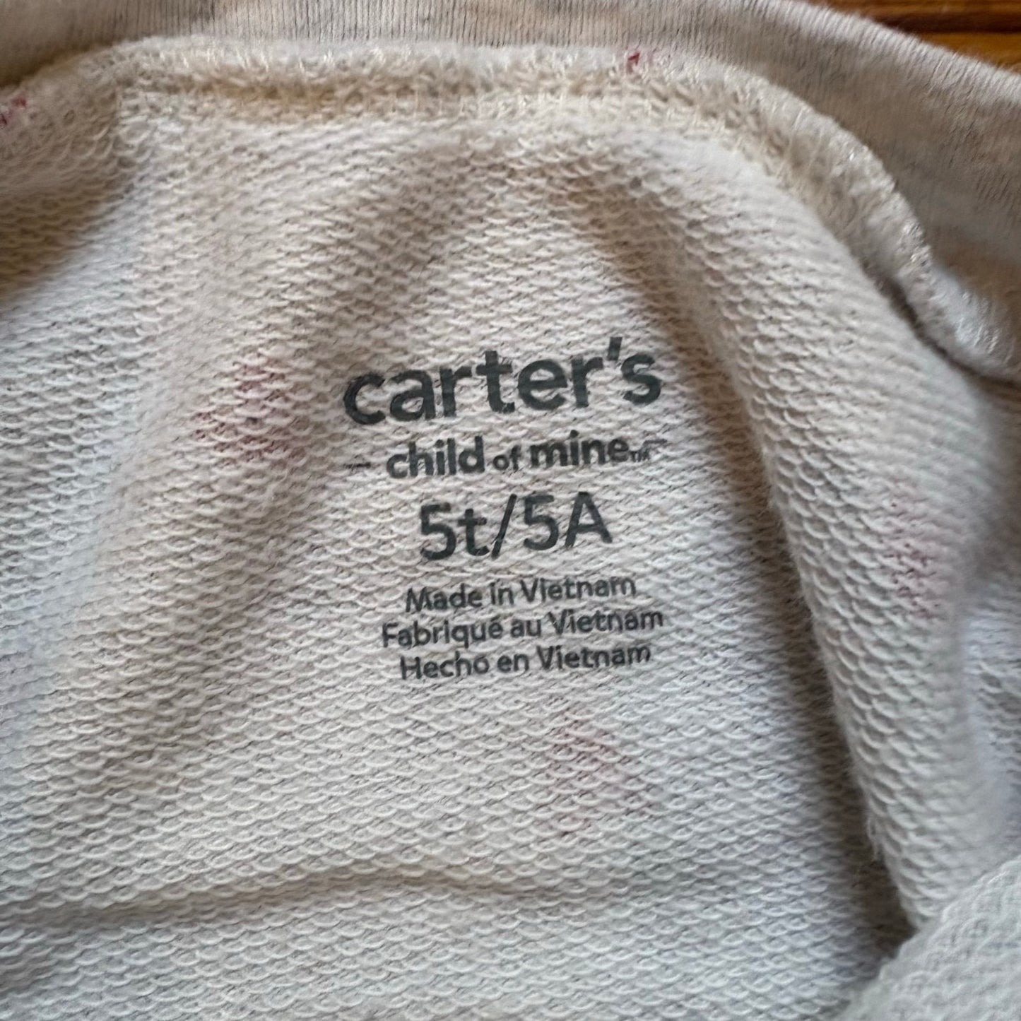 Carter's light gray red hearts valentine long sleeve sweater dress SIZE 5T