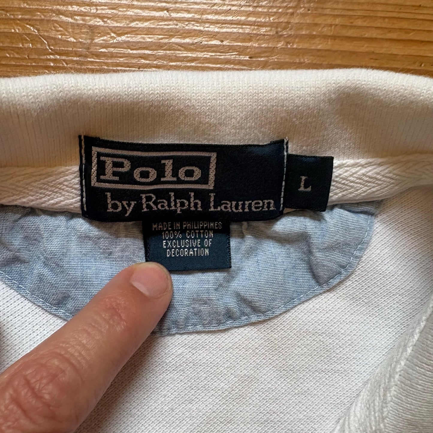 Polo Ralph Lauren white cotton embridered pocket short sleeve polo shirt SIZE L
