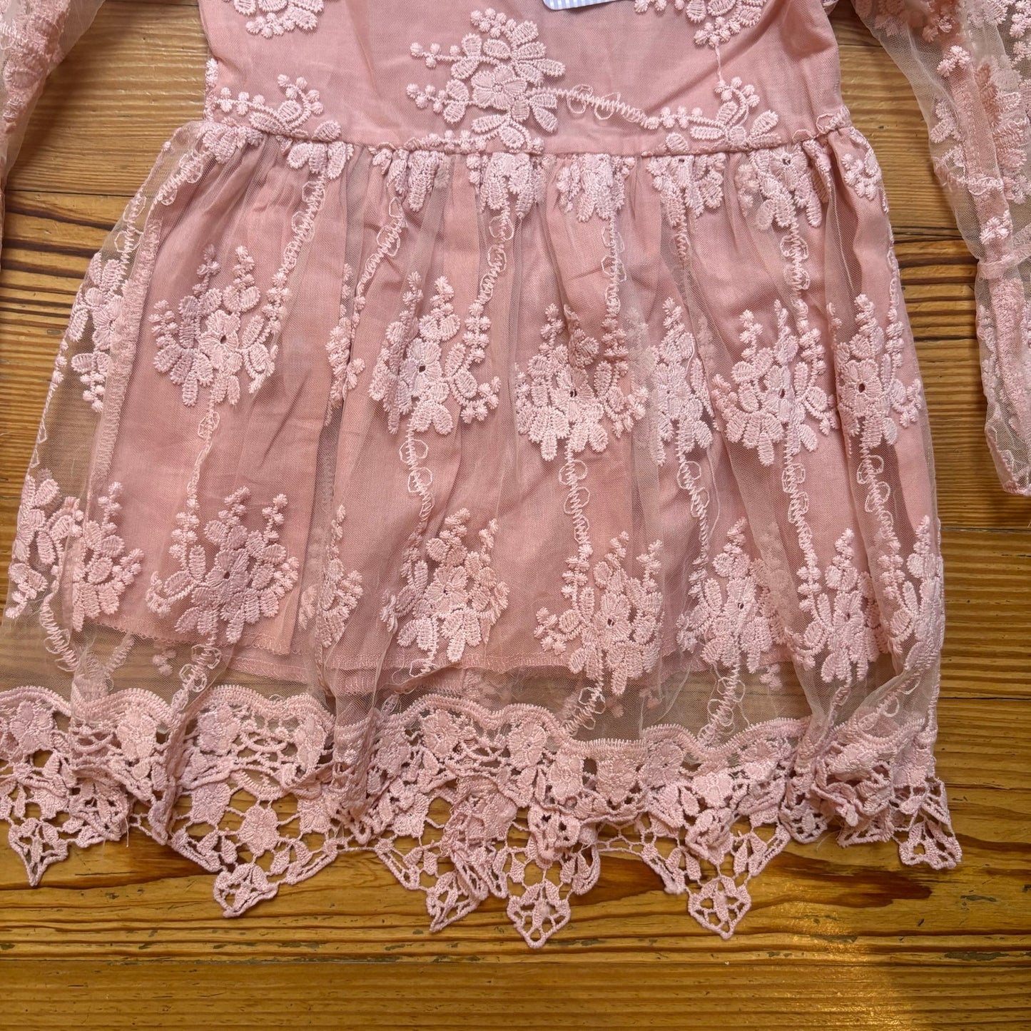 NWT Popreal blush pink lace long sleeve toddler dress SIZE 3T