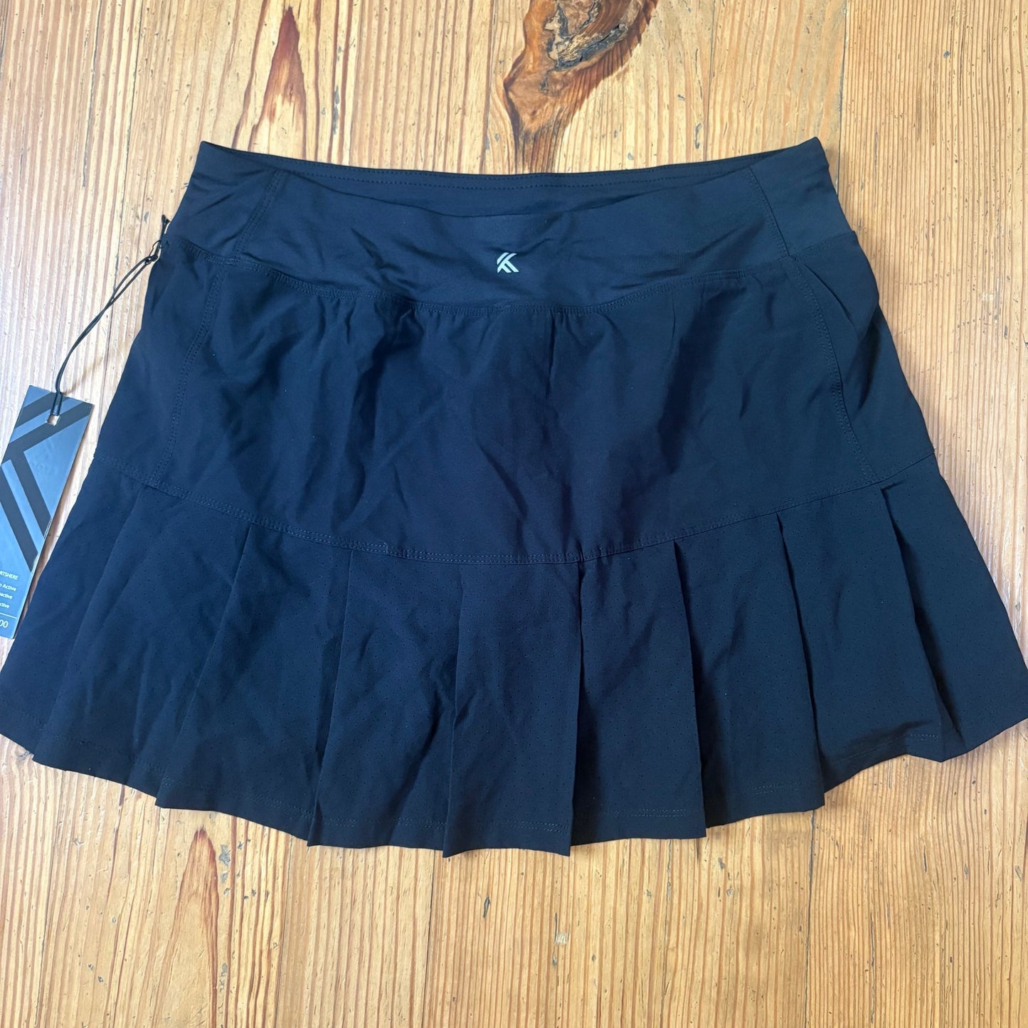 NWT Kyodan black pleated athletic shorts skirt SIZE S