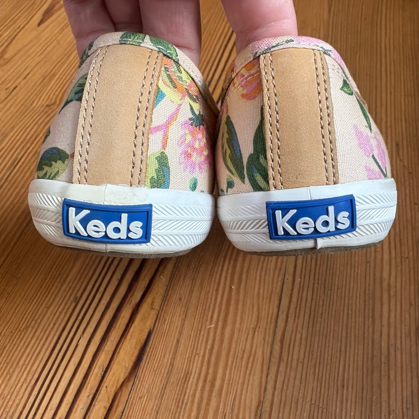 Keds x Rifle Paper Co. pink green floral low top lace womens sneakers SIZE 7