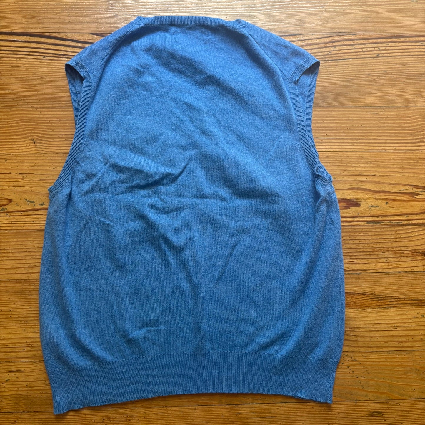 Polo Ralph Lauren blue pink pony pima cotton sweater vest SIZE M