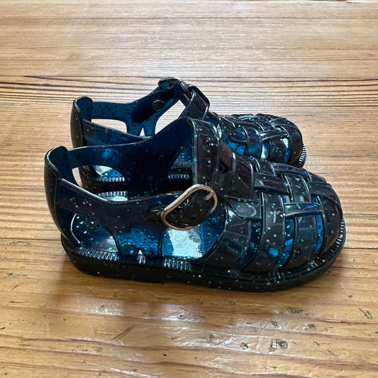 NWOT Gap dark blue glitter sparker bucket jelly sandals SIZE 5