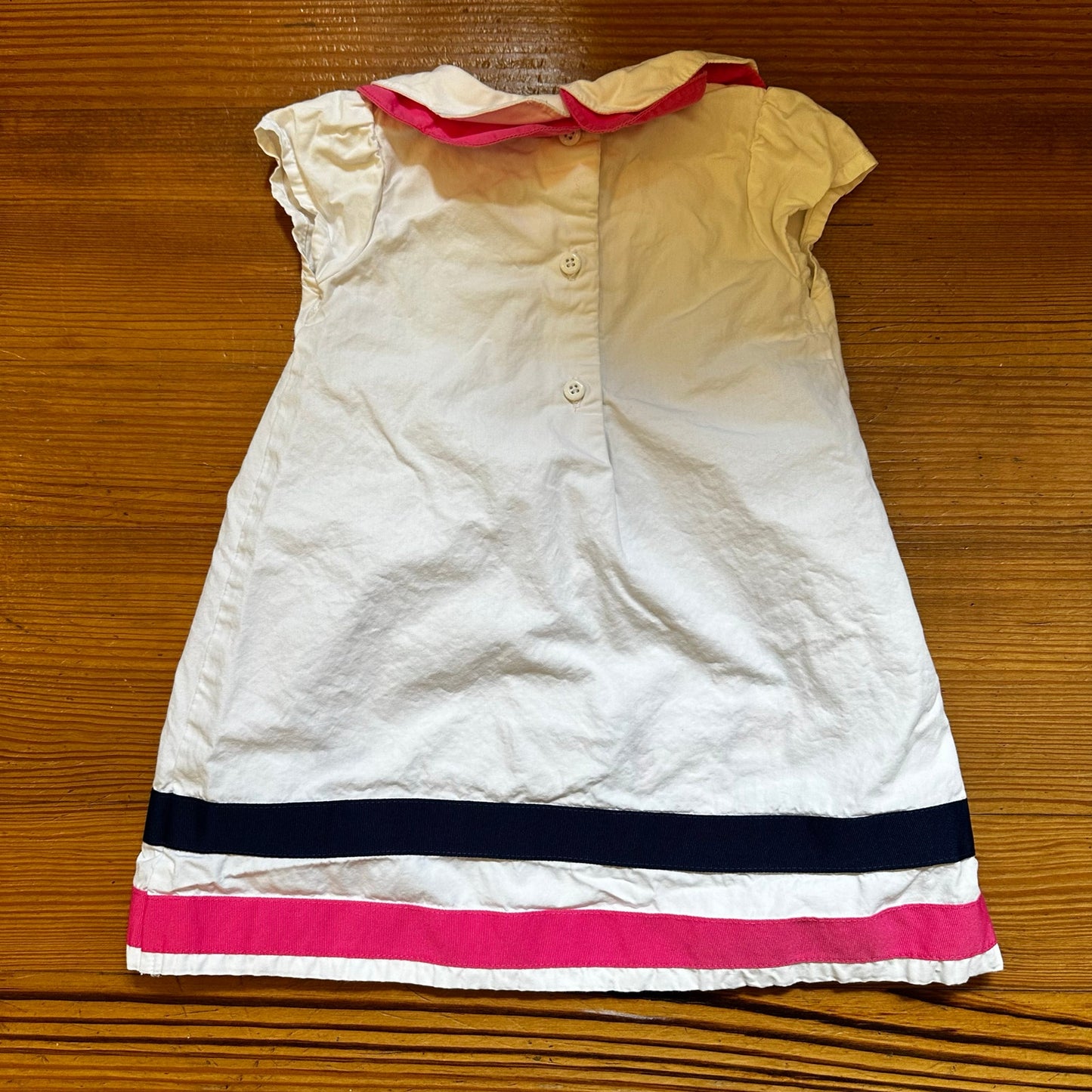 Gymboree white sailboat scallop collar dress SIZE 12-18M