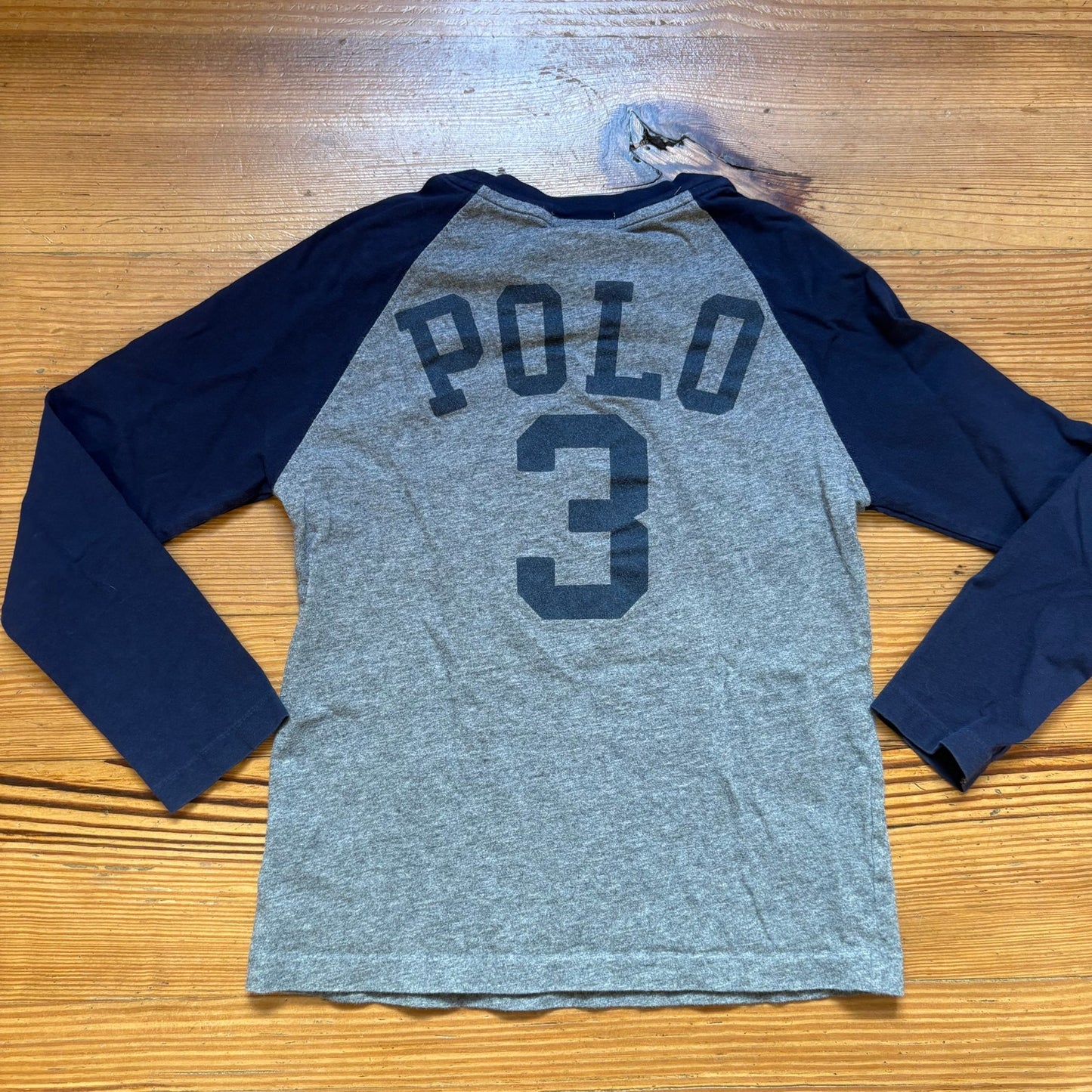 Polo Ralph Lauren gray navy long sleeve 3 shirt SIZE 6