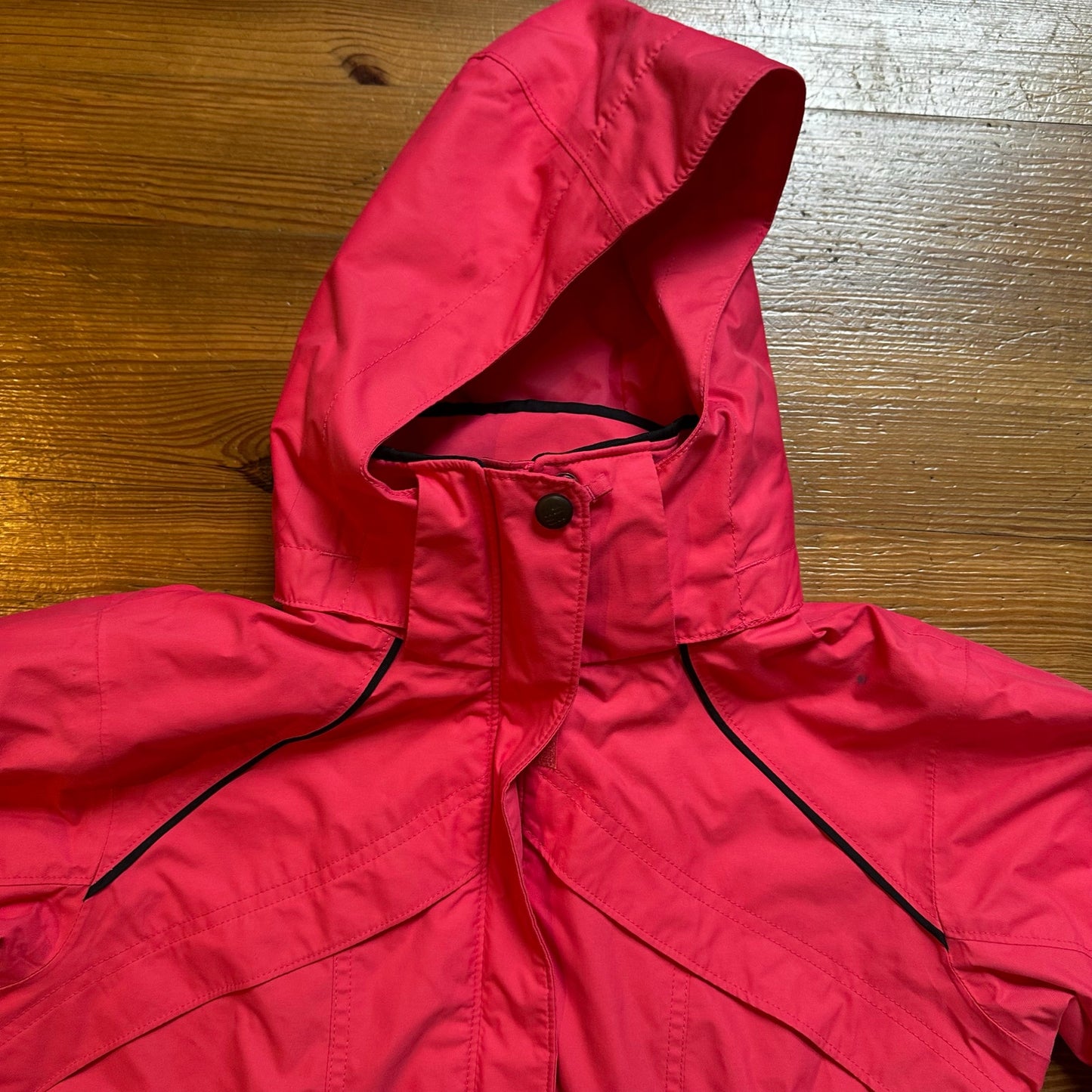 Columbia pink black accents hooded utility jacket SIZE 14