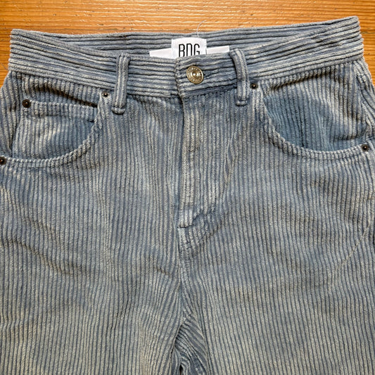 BDG light blue corduroy modern boyfriend wide leg high rise pants SIZE 27