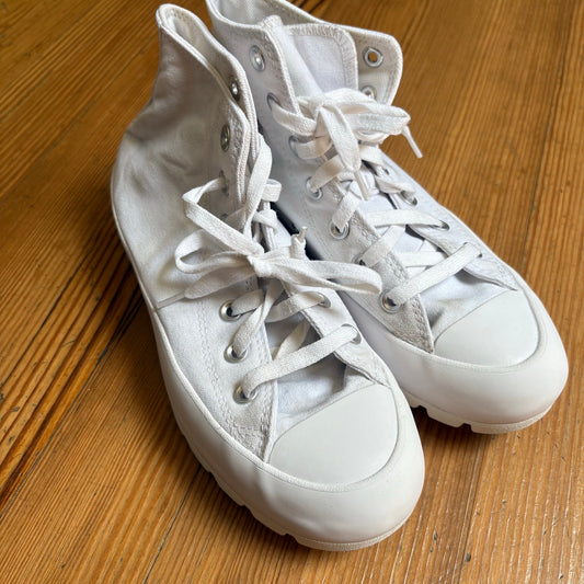 Converse All Star Chuck Taylor white lugged sole sneaker SIZE 8