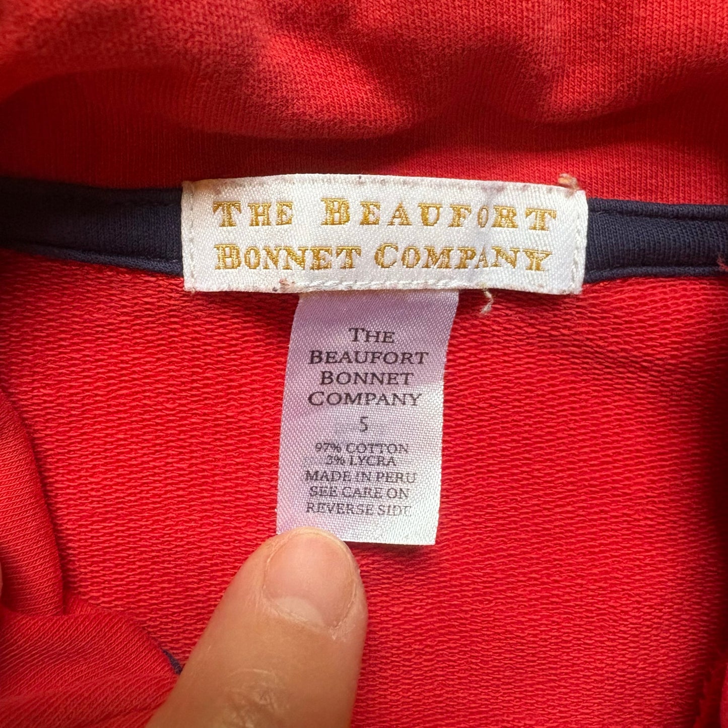 The Beaufort Bonnet Company red quarter zip boys sweater SIZE 5