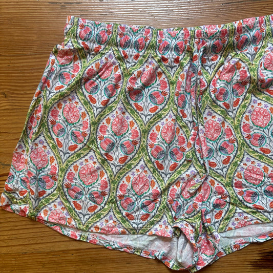 World Market pink green paisley drawstring short SIZE S/M