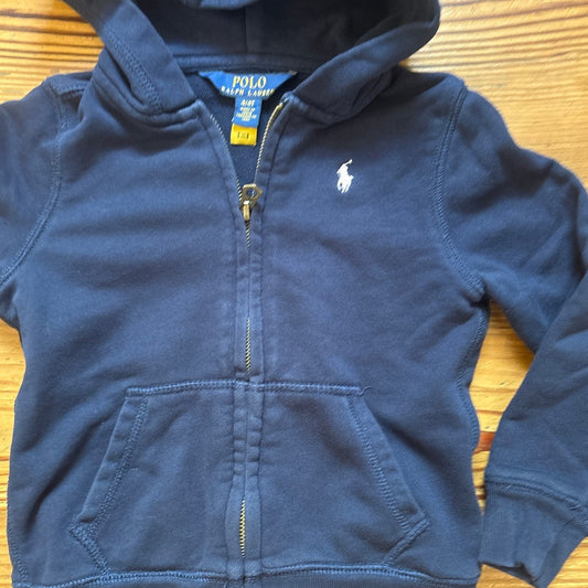 Polo Ralph Lauren dark navy blue cotton full zip hoodie sweatshirt SIZE 4T