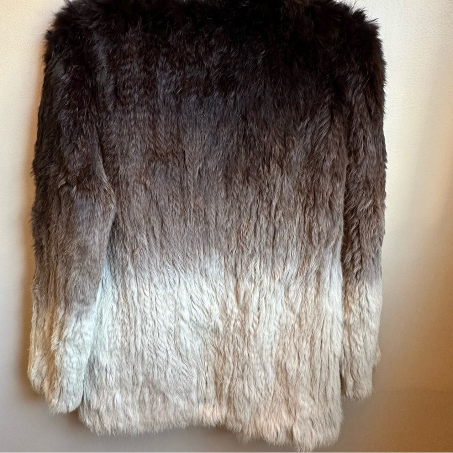 Tasha Tarno mink fur brown ombre blazer jacket SIZE M