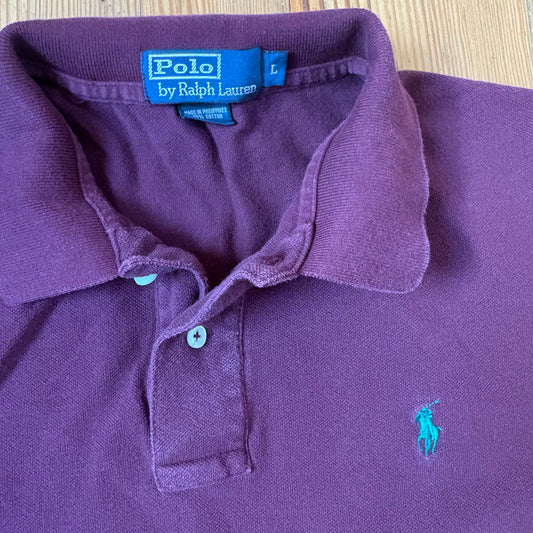 Polo Ralph Lauren dark red short sleeve cotton mens polo shirt SIZE L