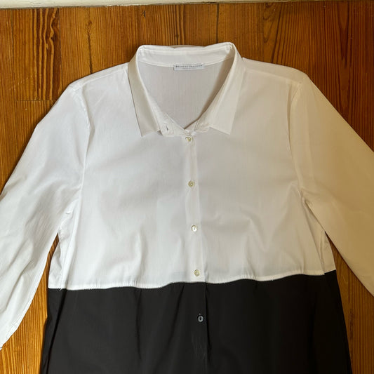 Hubert Gasser black white collar shirt dress SIZE SIZE 46/10