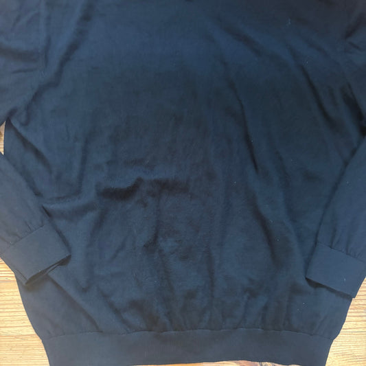 Turnbury black extra fine merino wool v neck mens sweater SIZE 2XB