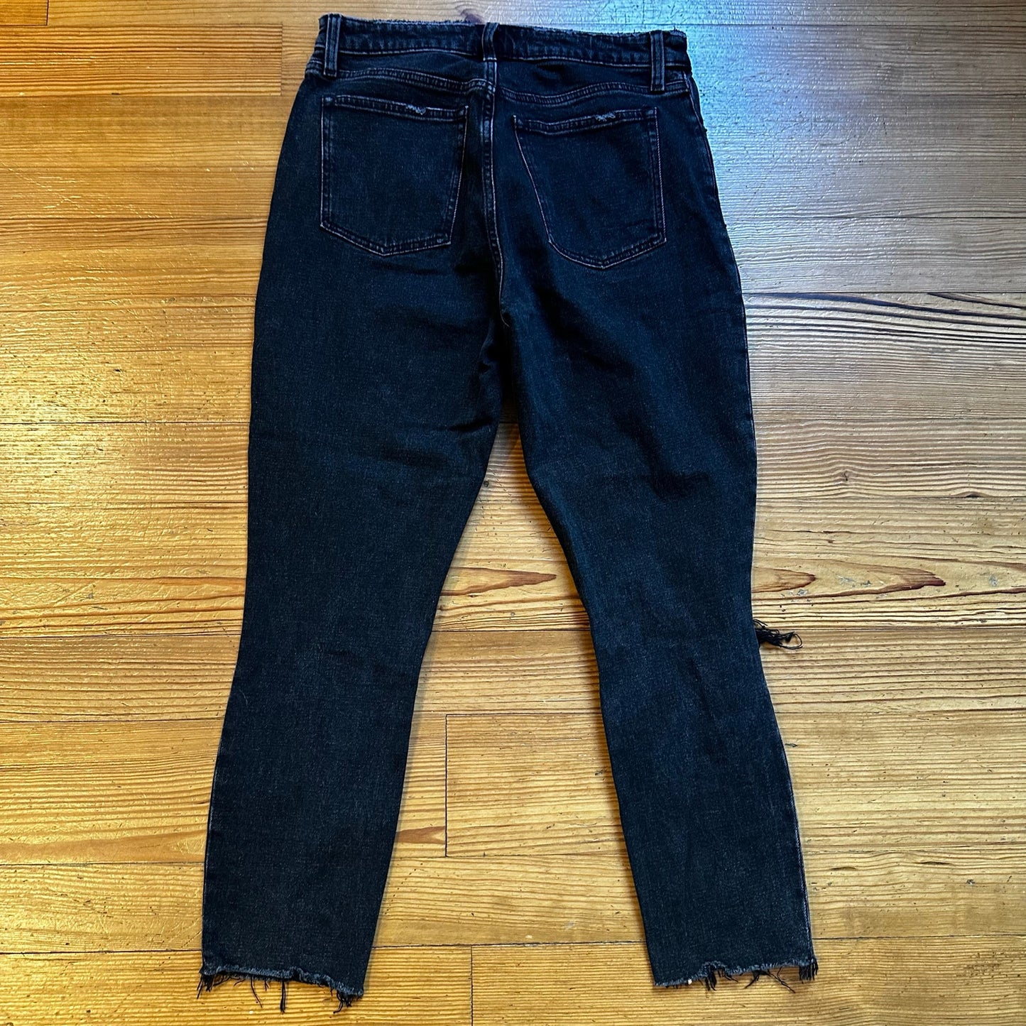 Abercrombie & Fitch black curvy skinny distressed high rise jeans SIZE 6