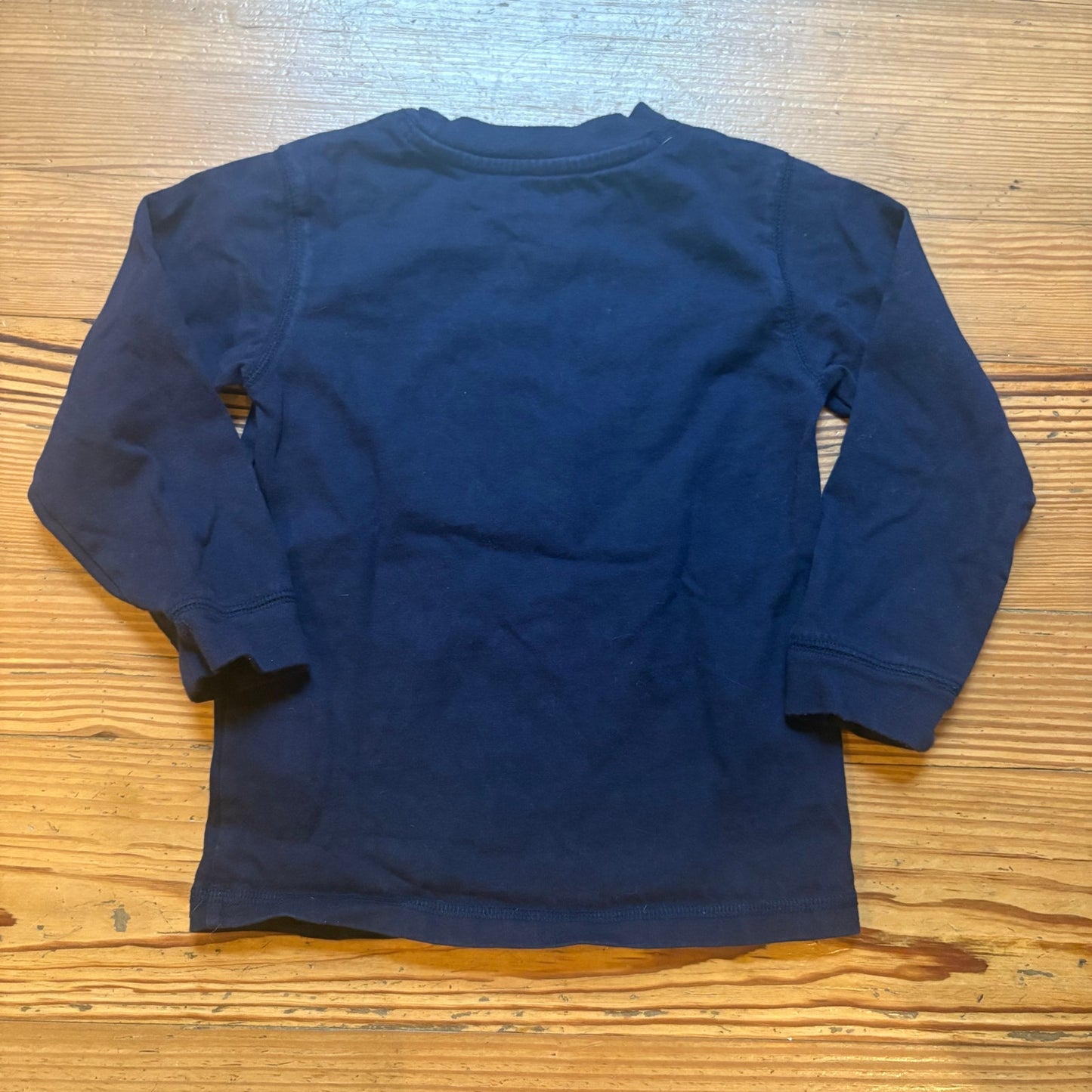 Gymboree dark blue Christmas Santa dinosaur long sleeve shirt SIZE 3T