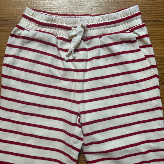 Minnow red white striped elastic waist cotton toddler sweatpants SIZE 3