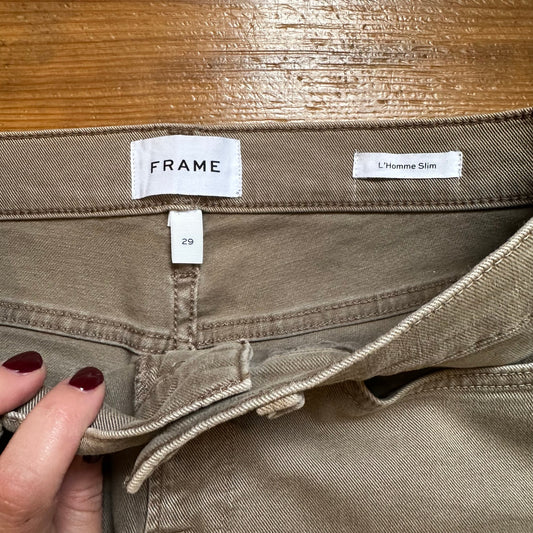 FRAME L'Homme Slim beige straight leg jeans SIZE 29