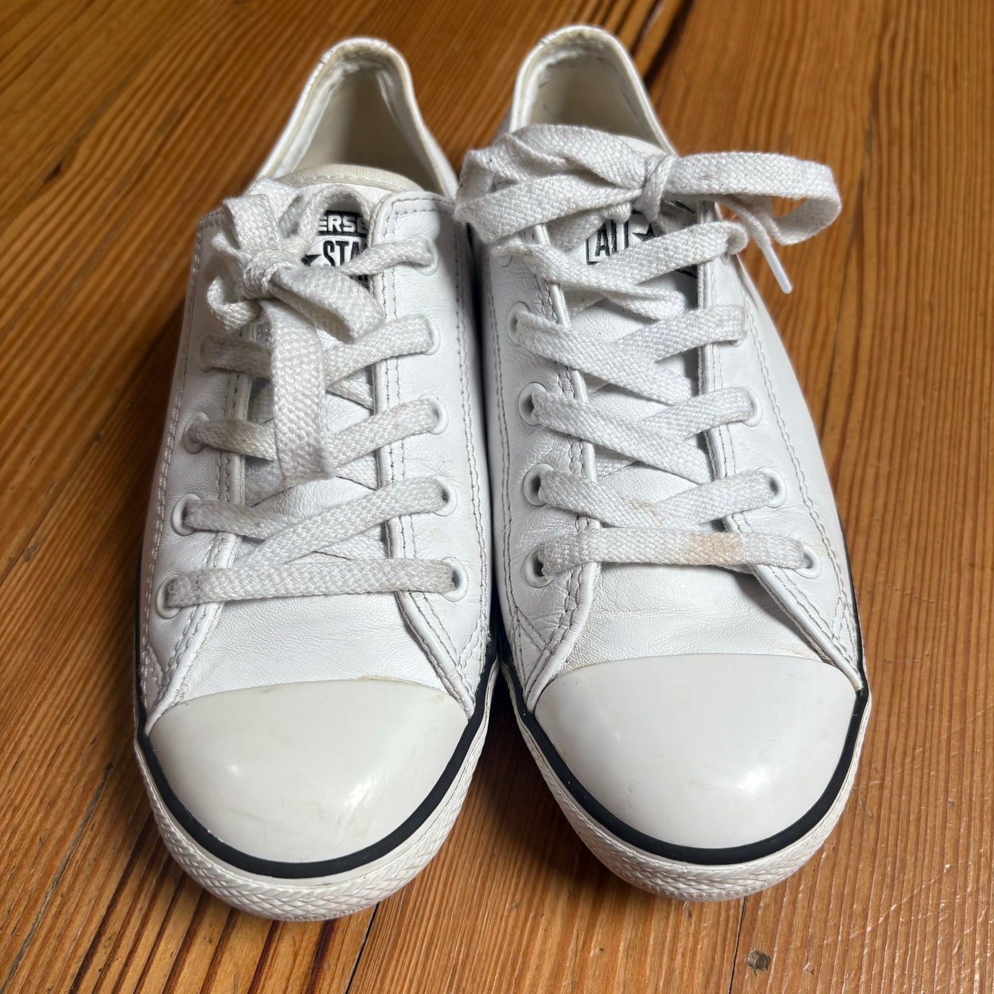 Converse All Star white leather low top womens sneakers SIZE 7