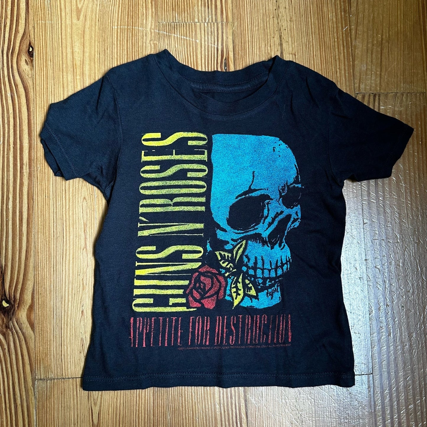 Rowdy Sprout Guns and Roses skull graphic band tee SIZE 3-6M