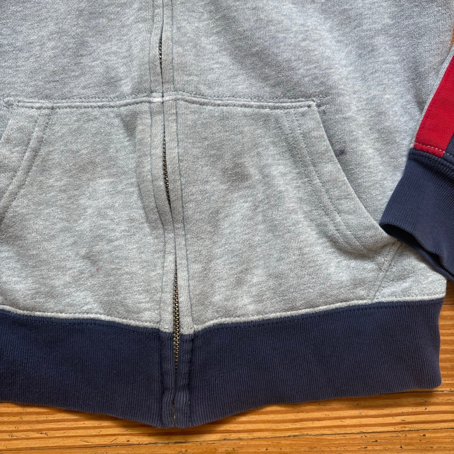 Polo Ralph Lauren gray navy blue full zip large pony hoodie sweatshirt SIZE 8