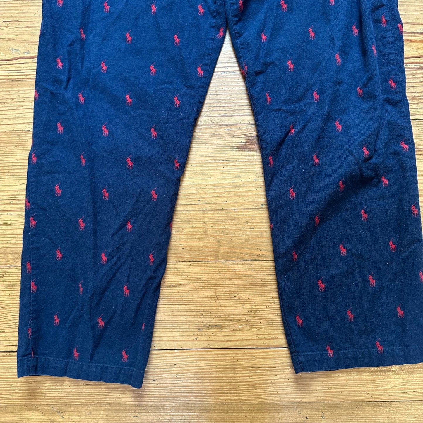 Polo Ralph Lauren navy blue red pony cotton drawstring logo pants SIZE M