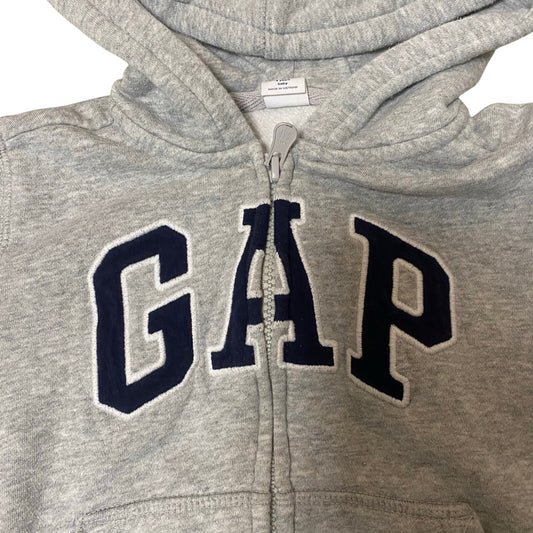 Gap light gray logo full zip hooded sweatshirt SIZE 4