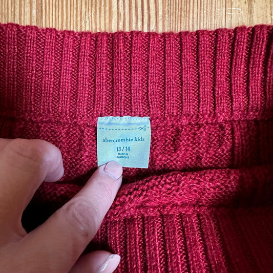 NWT Abercrombie Kids red knit peplum skirt SIZE 13/14