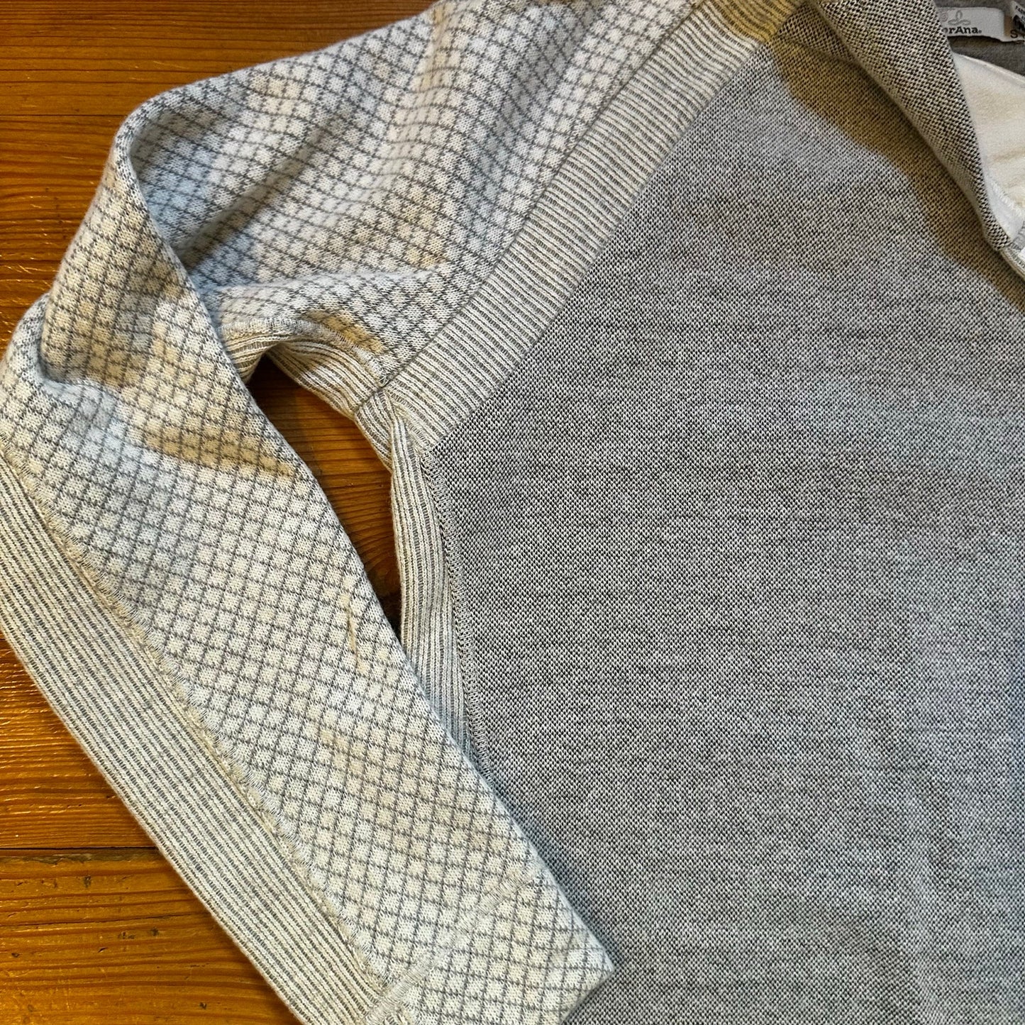 prAna gray two toned mock neck pullover sweater SIZE S