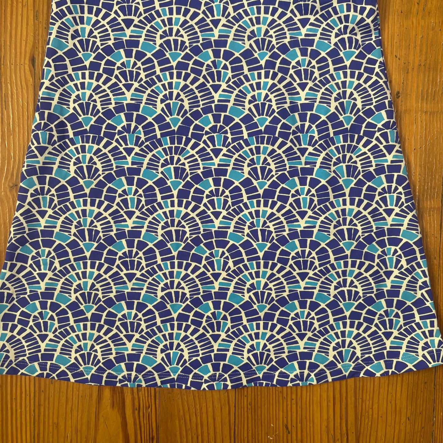 J. McLaughlin blue white performance fabric girls short sleeve dress SIZE 5