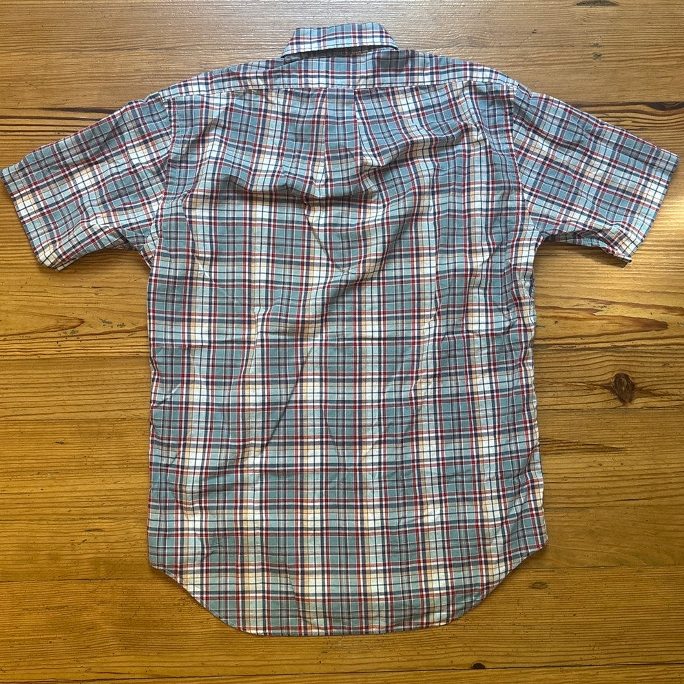 Ralph Lauren Blake cotton blue plaid short sleeve button up shirt SIZE S