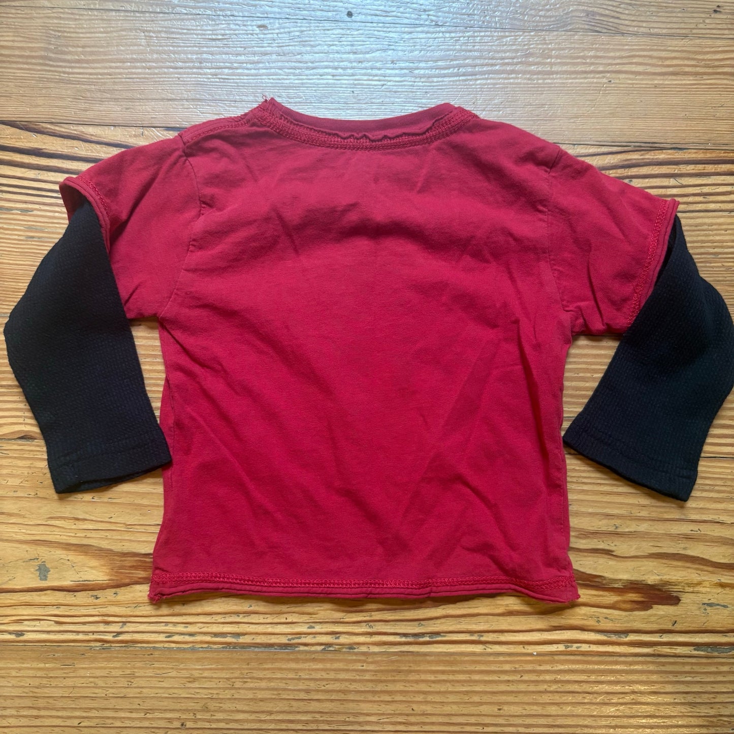 DC Comics Batman red black lined long sleeve baby shirt SIZE 24M
