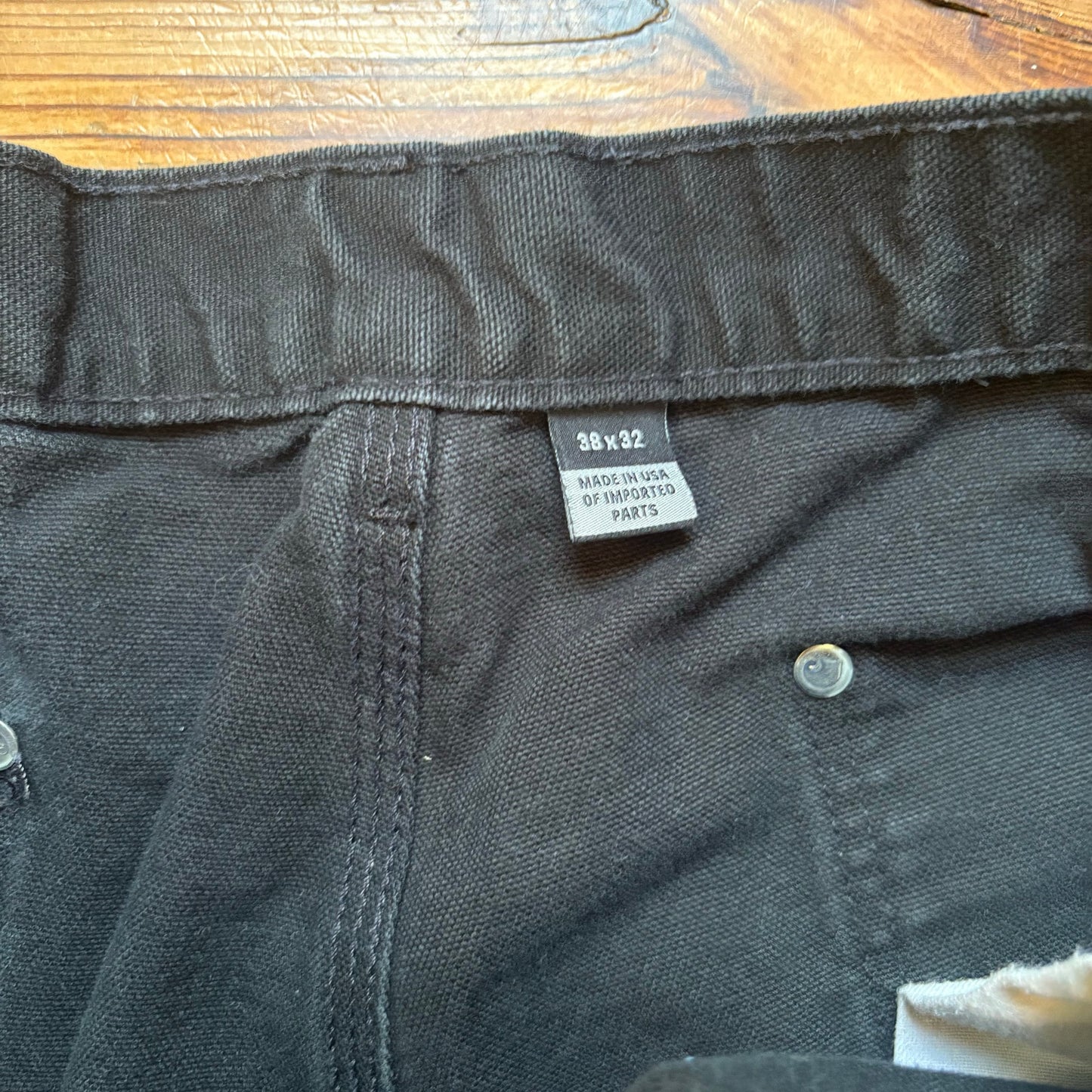 Carhartt black loose fit double knee canvas pants SIZE 38X32